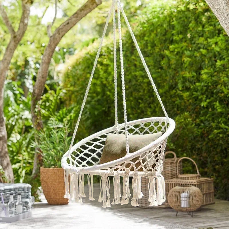 Round Cotton Hammock Swing with Tassels Simple Life Treasures