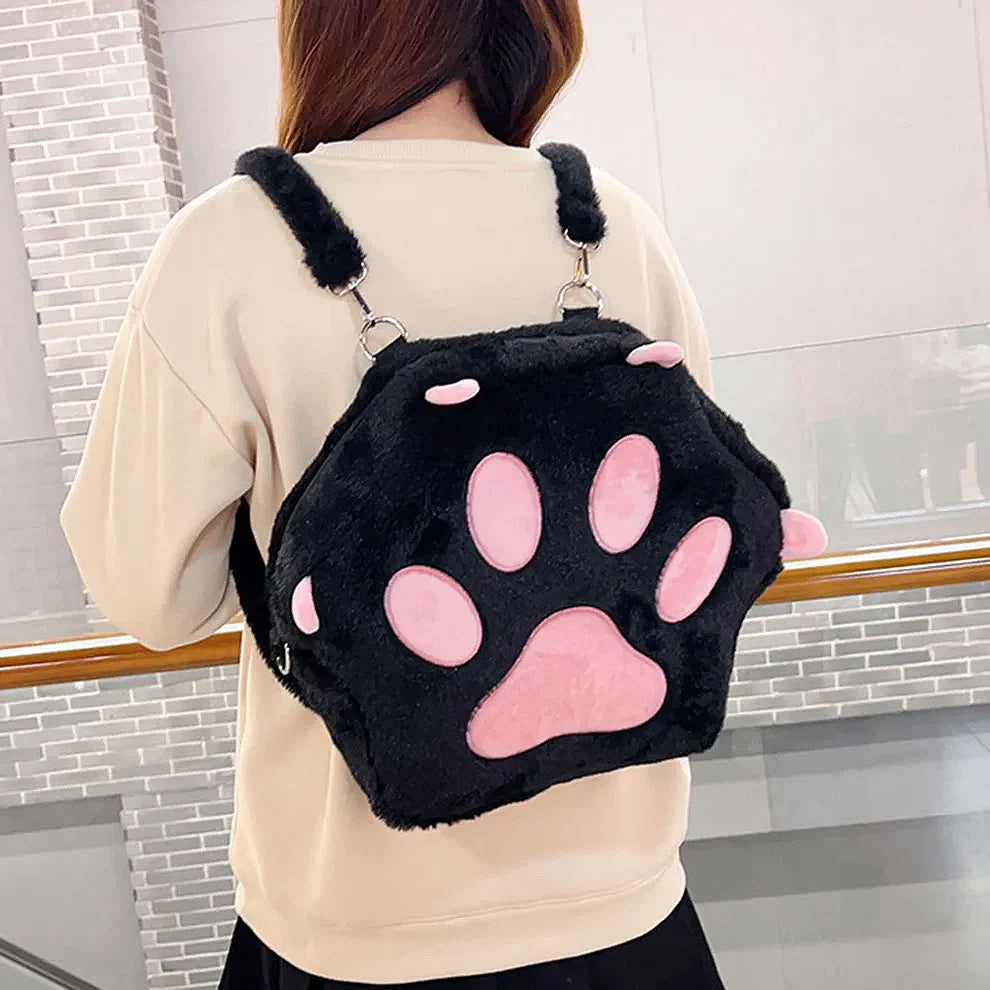 Cat Paw Fluffy Backpack