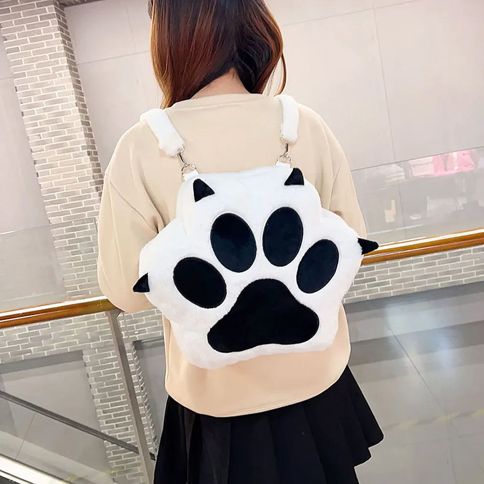 Cat Paw Fluffy Backpack