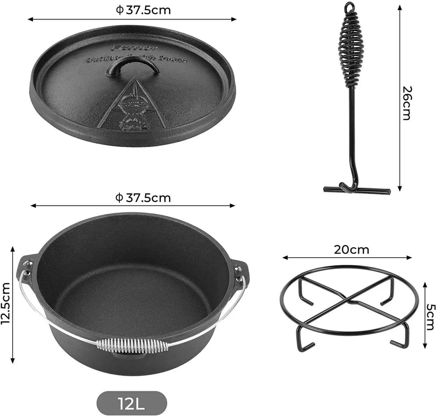 12 Quart Cast Iron Dutch Oven