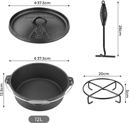 12 Quart Cast Iron Dutch Oven