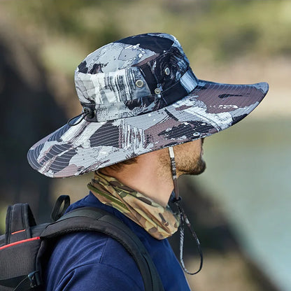 Wide brim camouflage hat